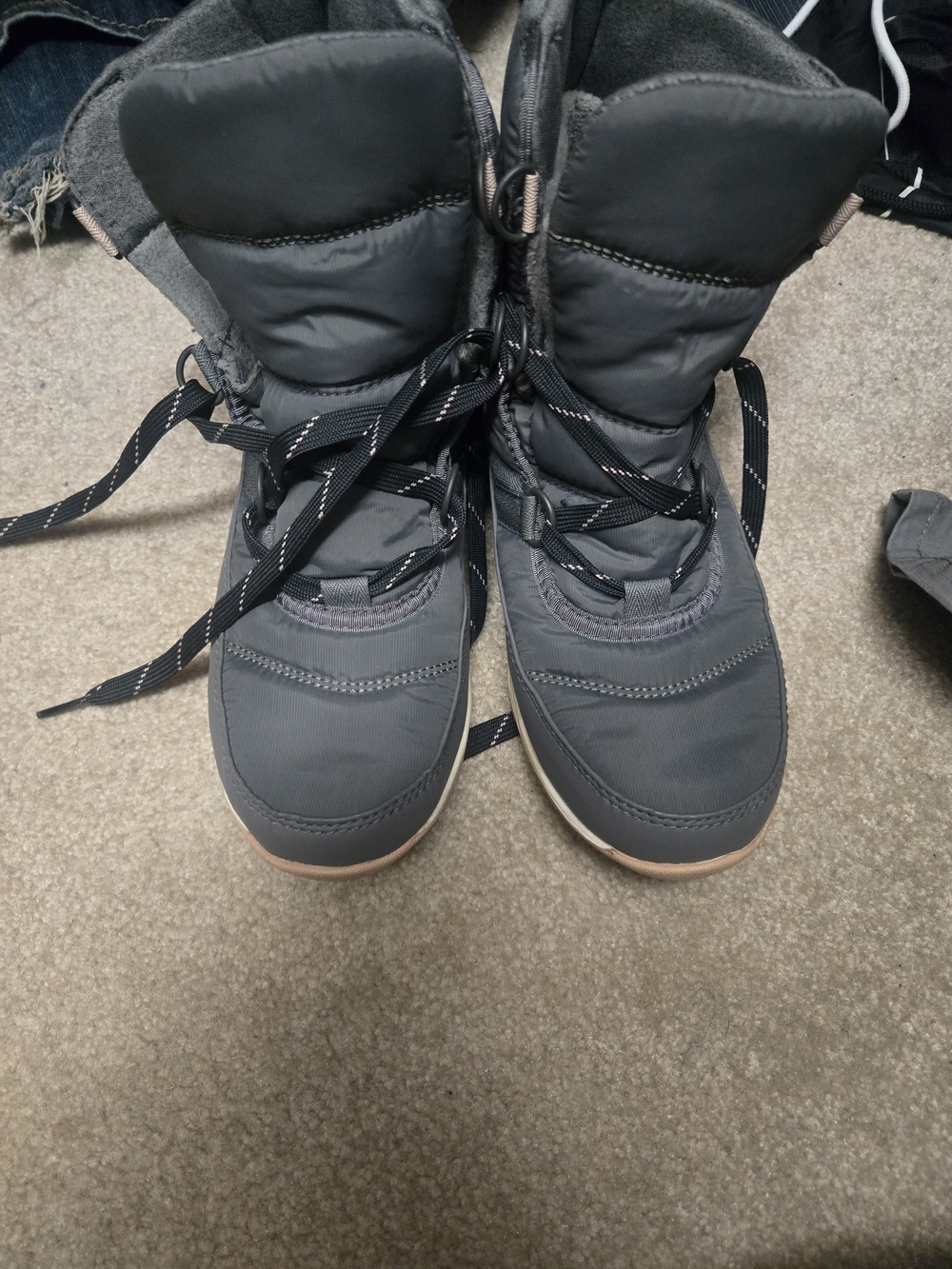 Sorel Gray Plush-Lined Winter Boots